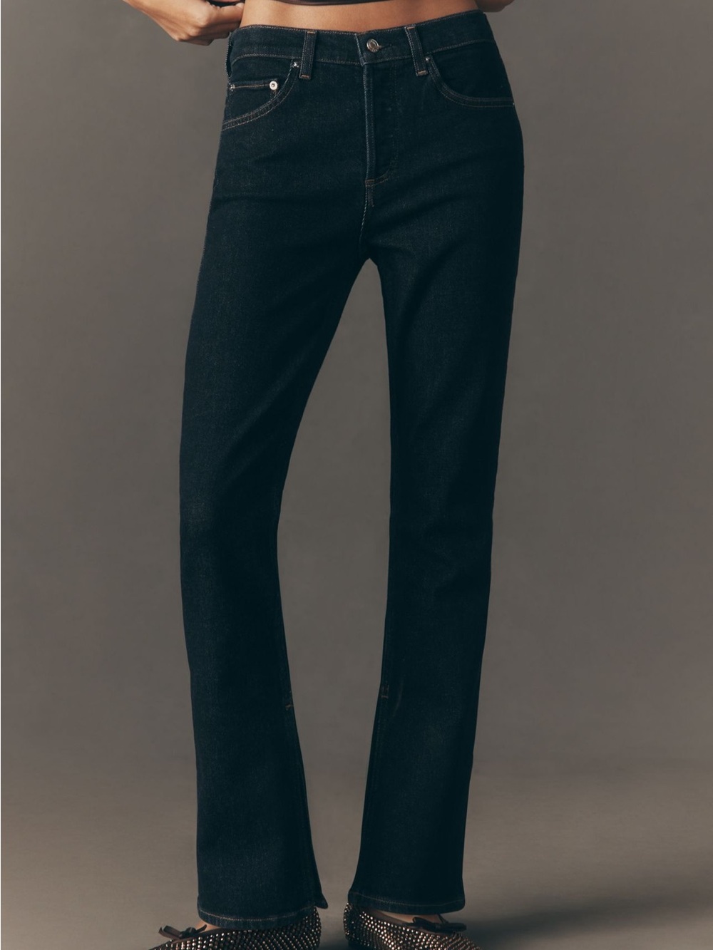 NWT - AGOLDE High Rise Split Skinny Jeans - 29 Petite - Dark Denim